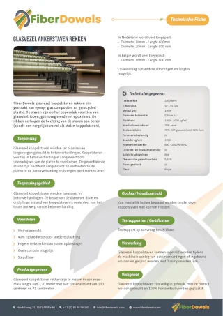 Fiber Dowels - Glasvezel ankerstaven rekken