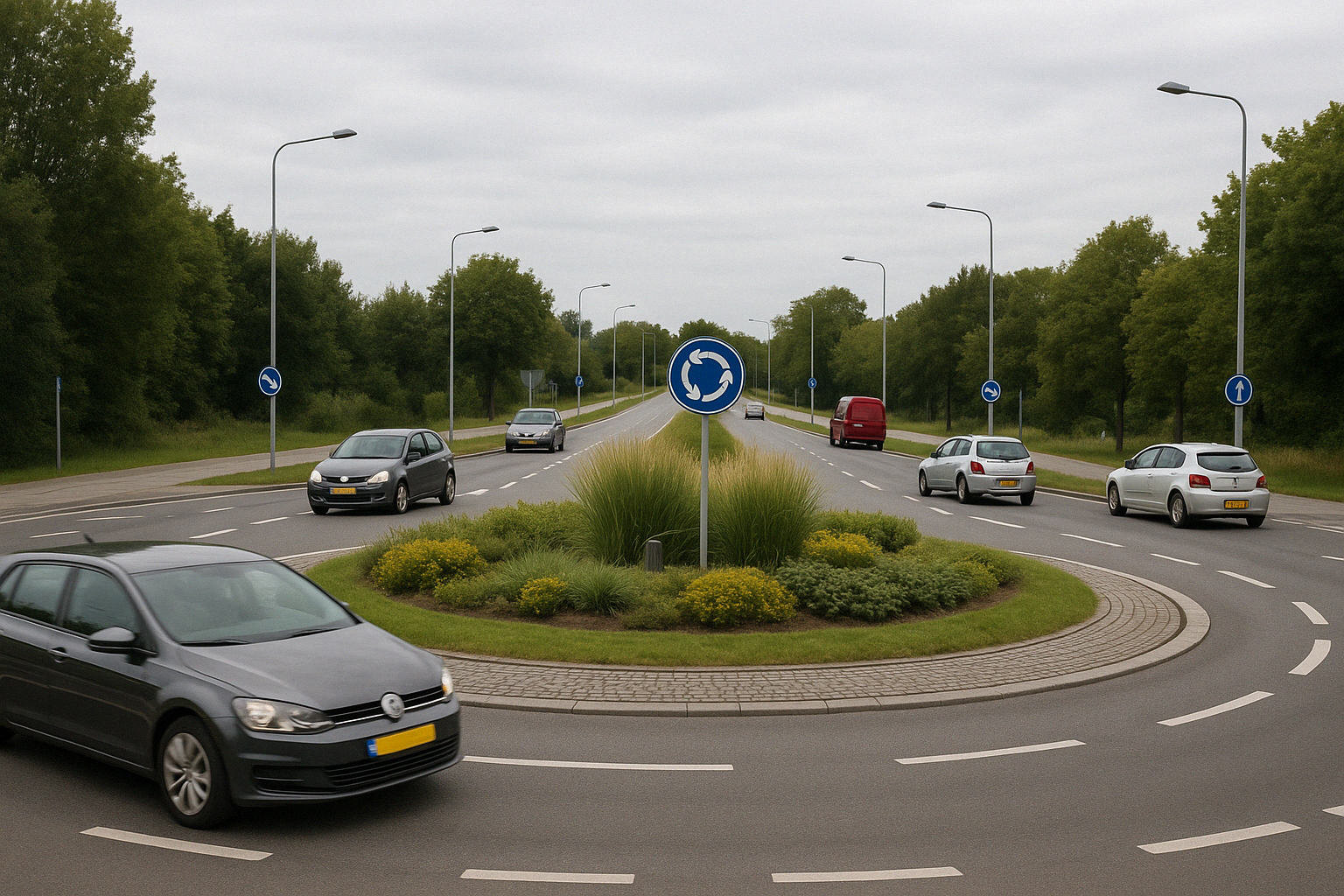 Glasvezel deuvels voor duurzame rotondes